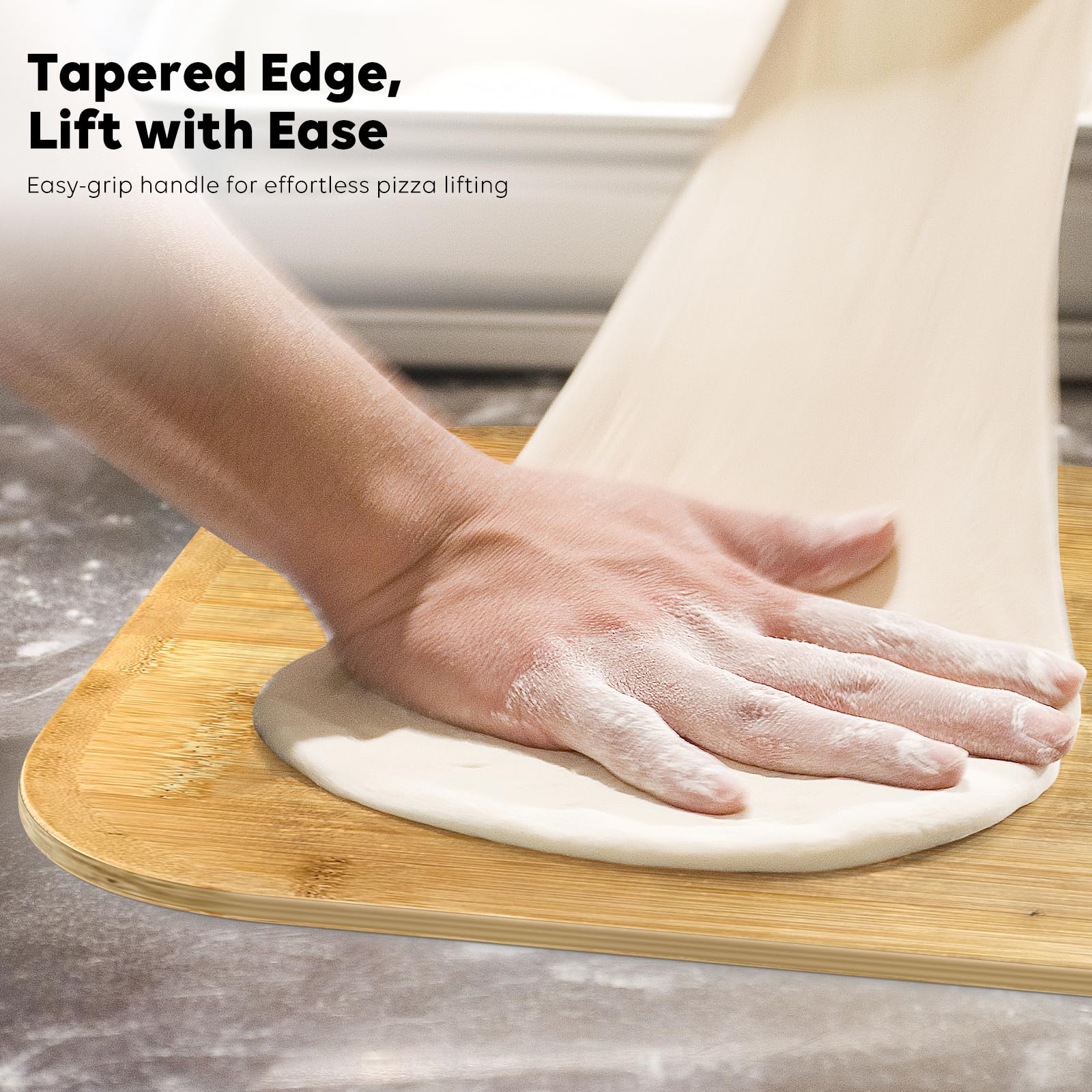 Pala de dos usos para pizza y tabla de corte, de TastiFun Cube.