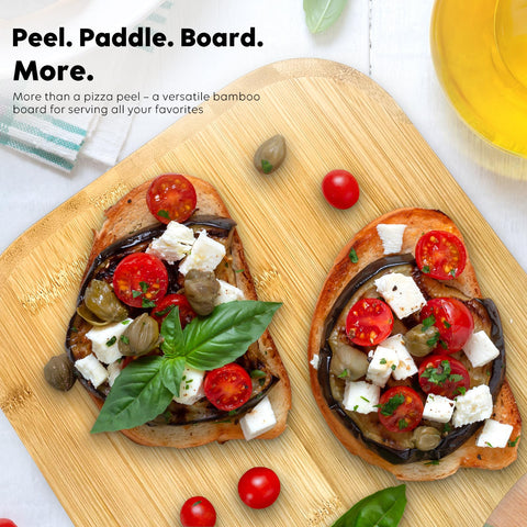 Pala de pizza para trasladar la pizza al horno sin desbordes.