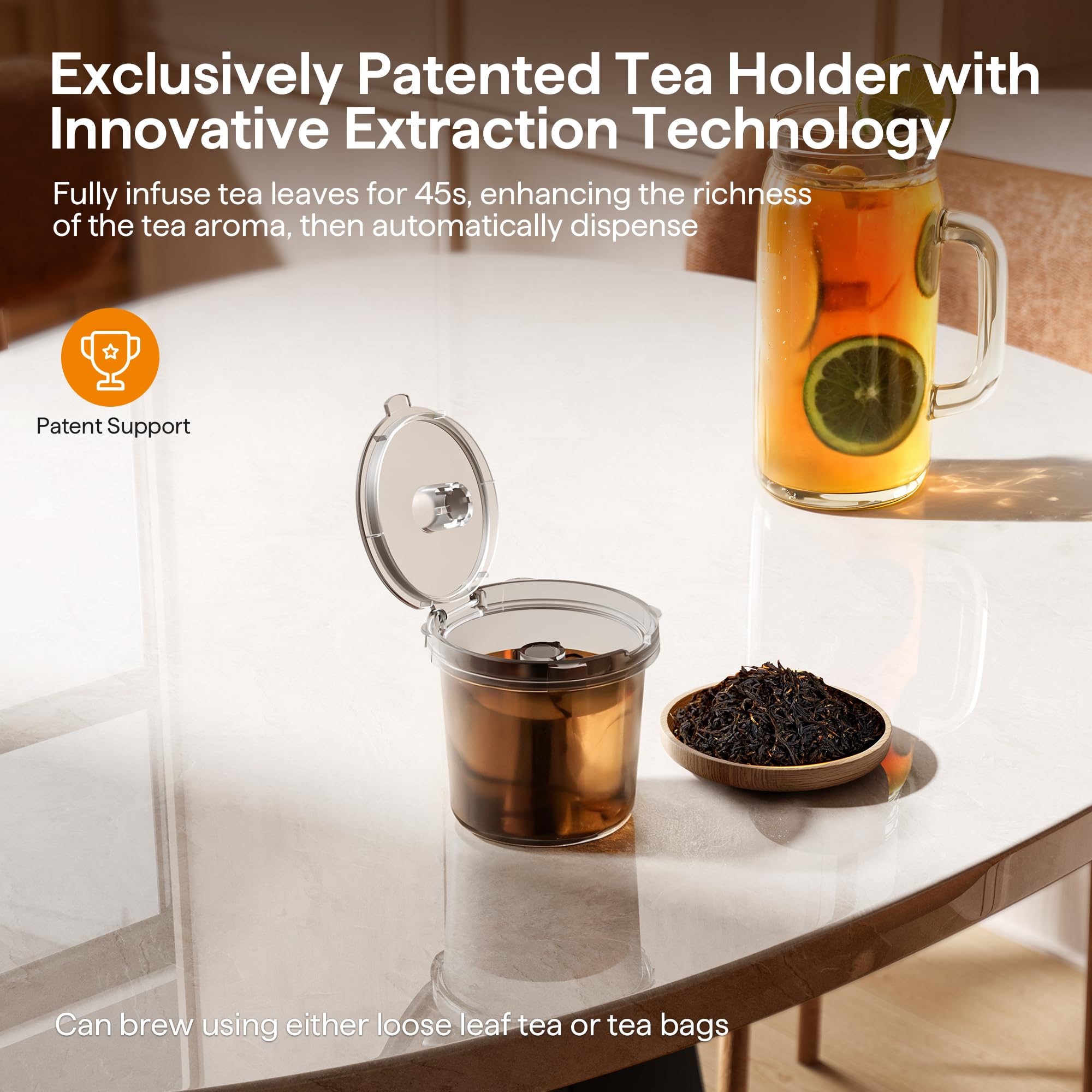 Tastyle cafetera diseño compacto, cabe en mesas pequeñas sin ocupar mucho espacio.