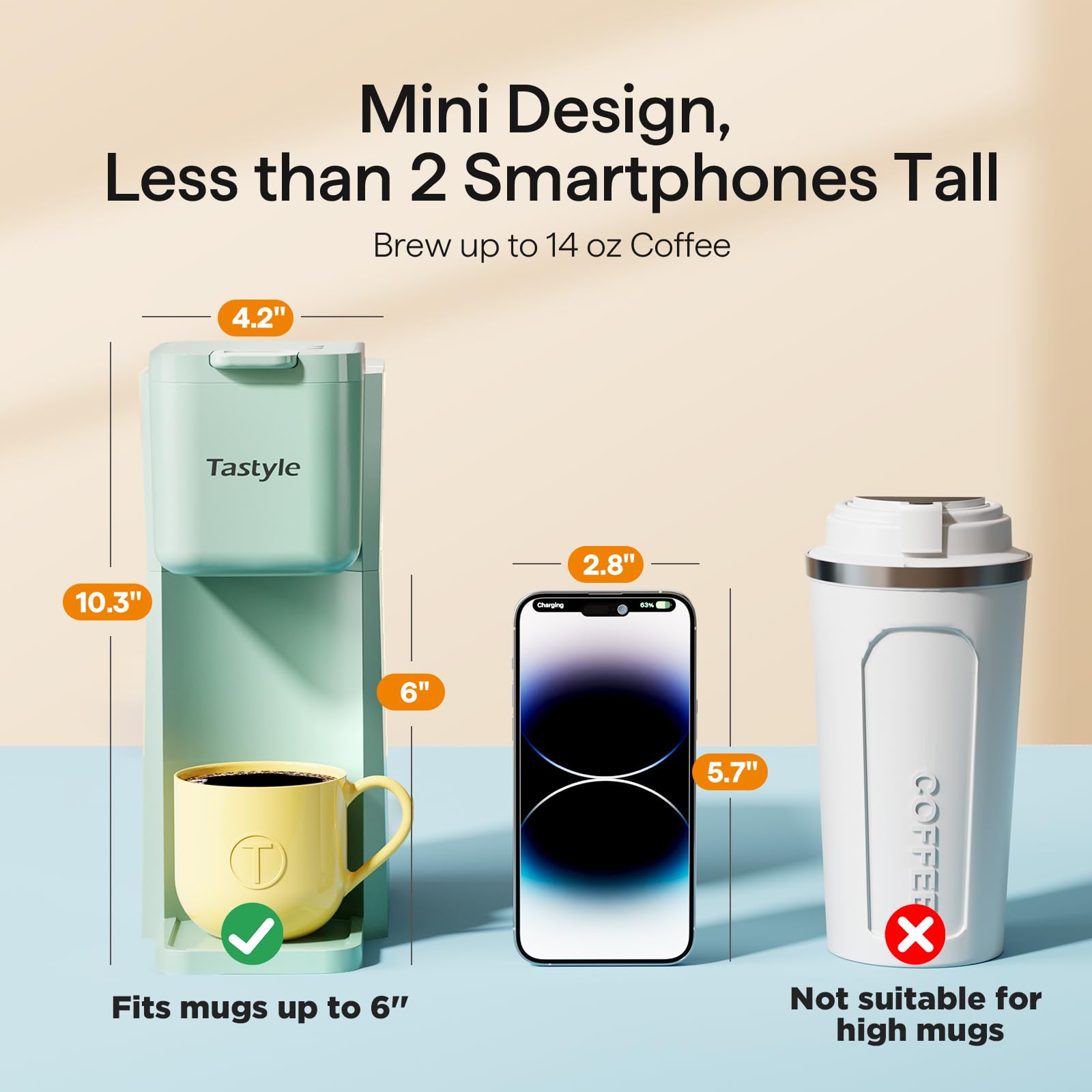 Tastyle Mini vista superior con modo hielo para café refrescante