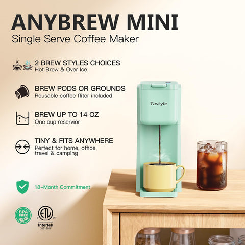 Tastyle Mini uso compacto de cafetera para espacios pequeños