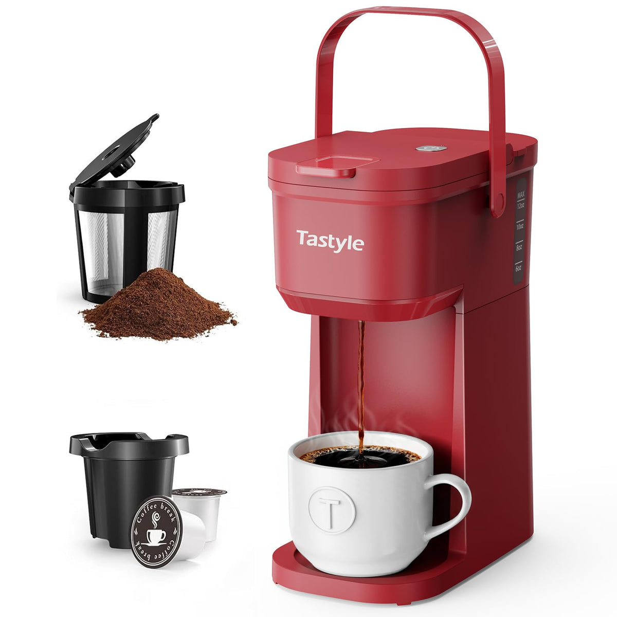 Cafetera Tastyle: compatible con cápsulas tipo americana y café molido.