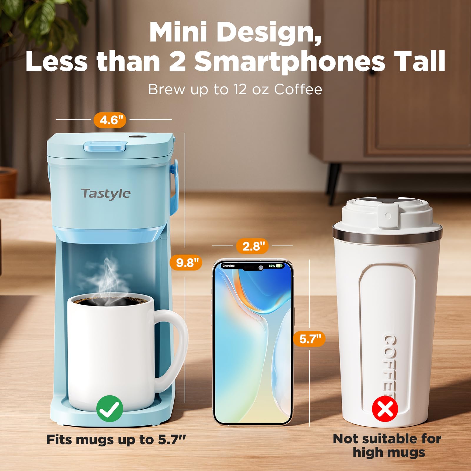 Cafetera Tastyle preparada para una taza en tres minutos