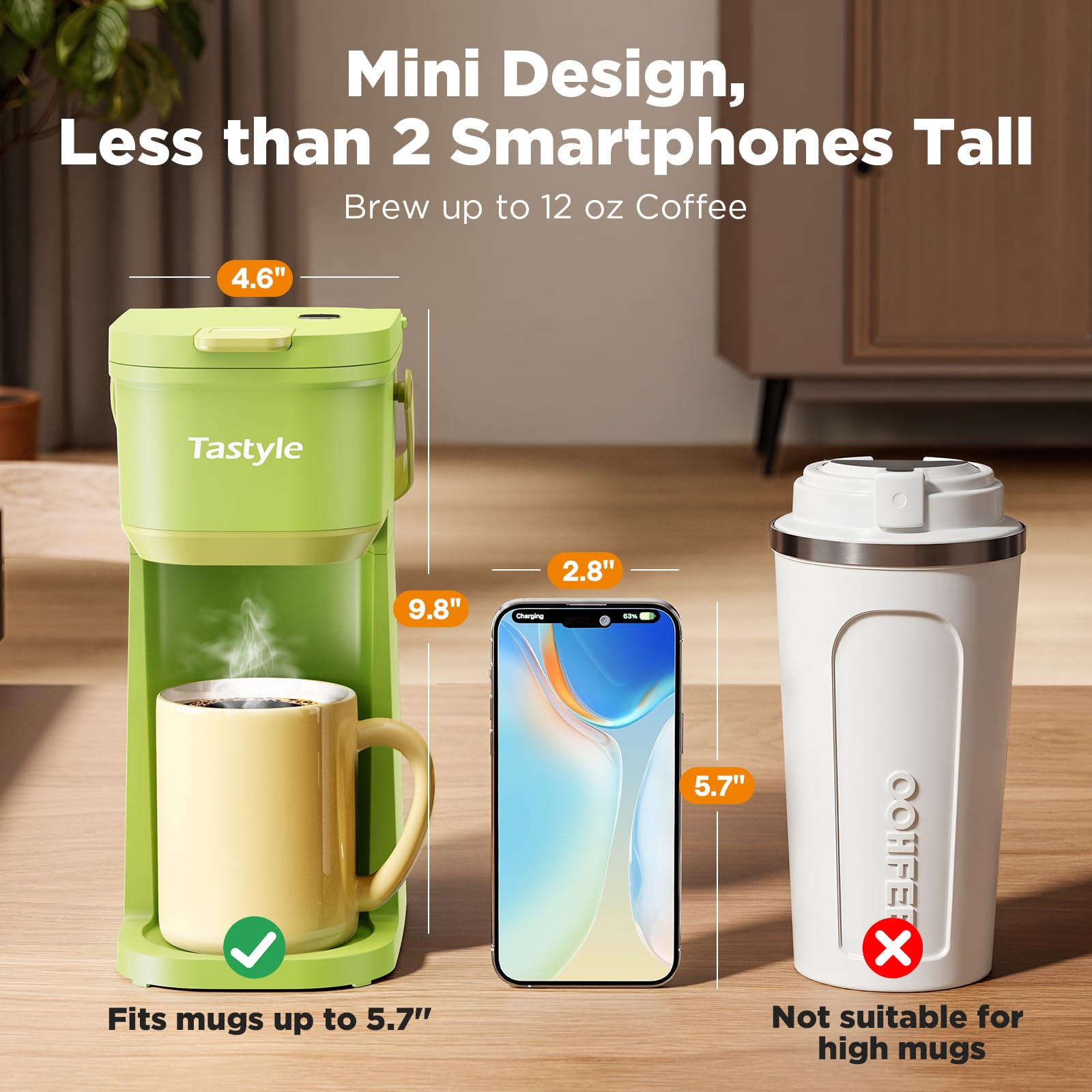 Tanque de agua de 12 oz en Tastyle con marcas visibles