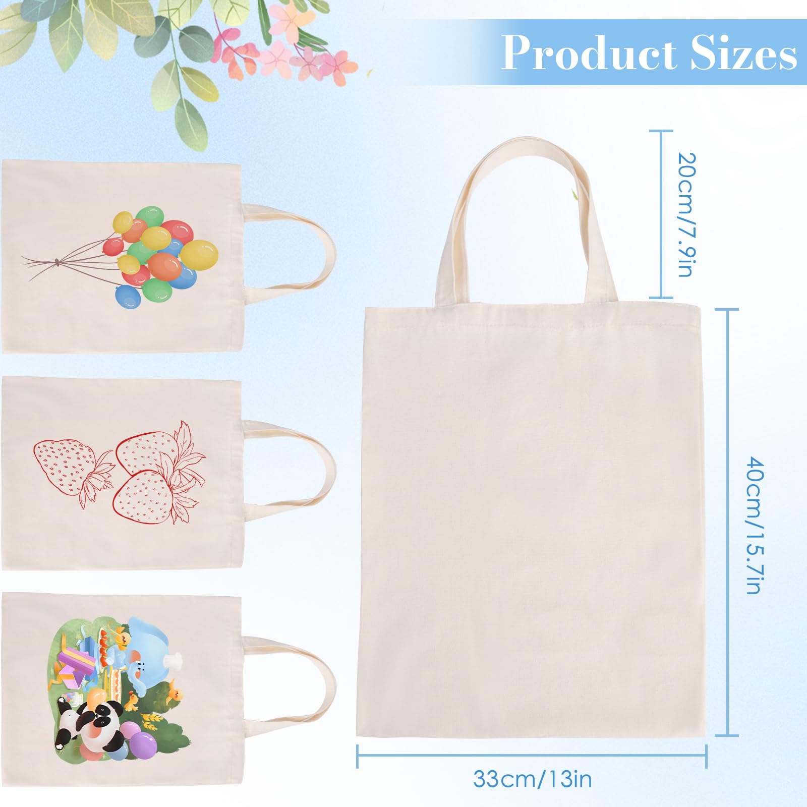 Tatotutota bolsa tote canvas alas reforzadas, ideal para cargas pesadas.