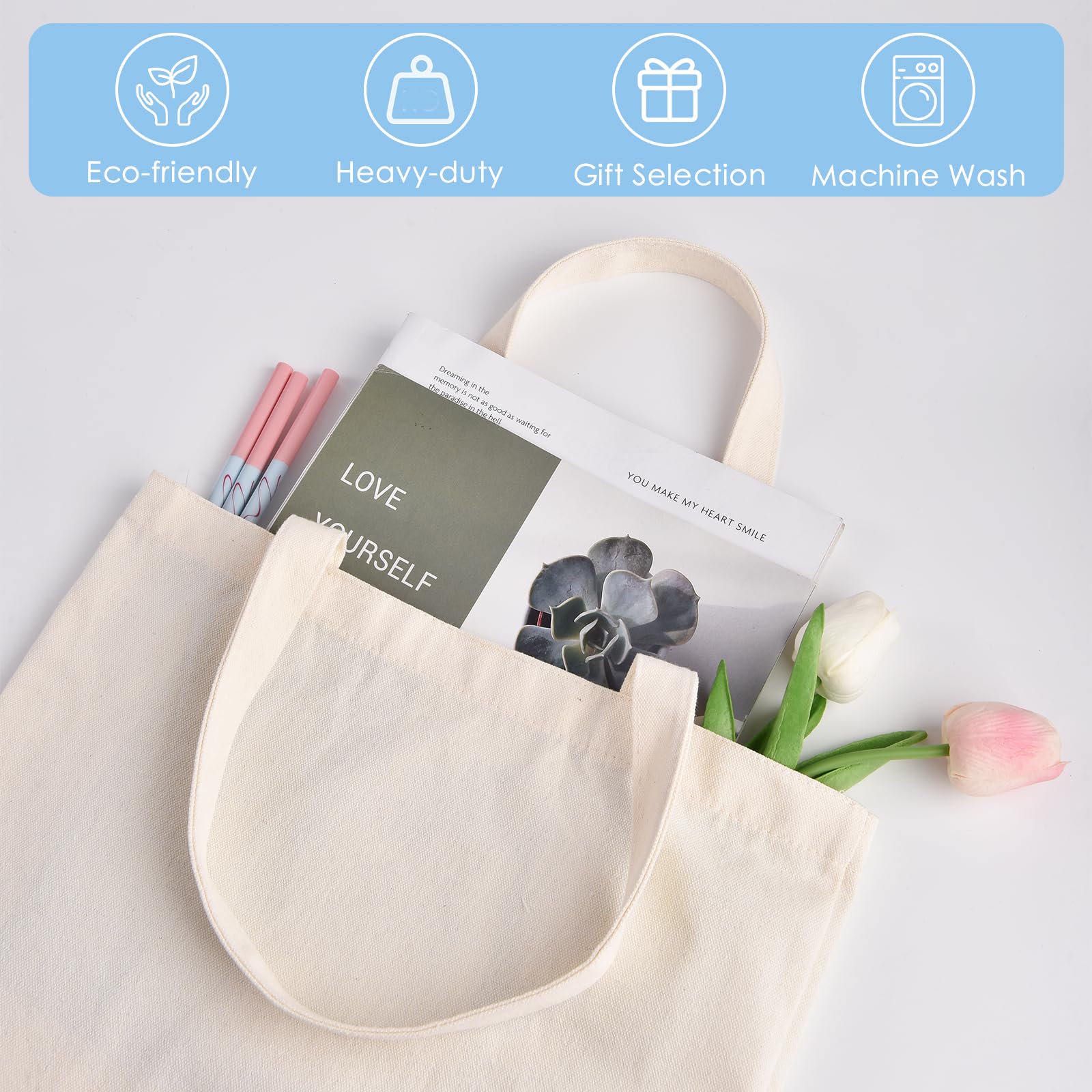 Tatotutota bolsa tote sublimación plana, lista para personalizar con tus diseños.