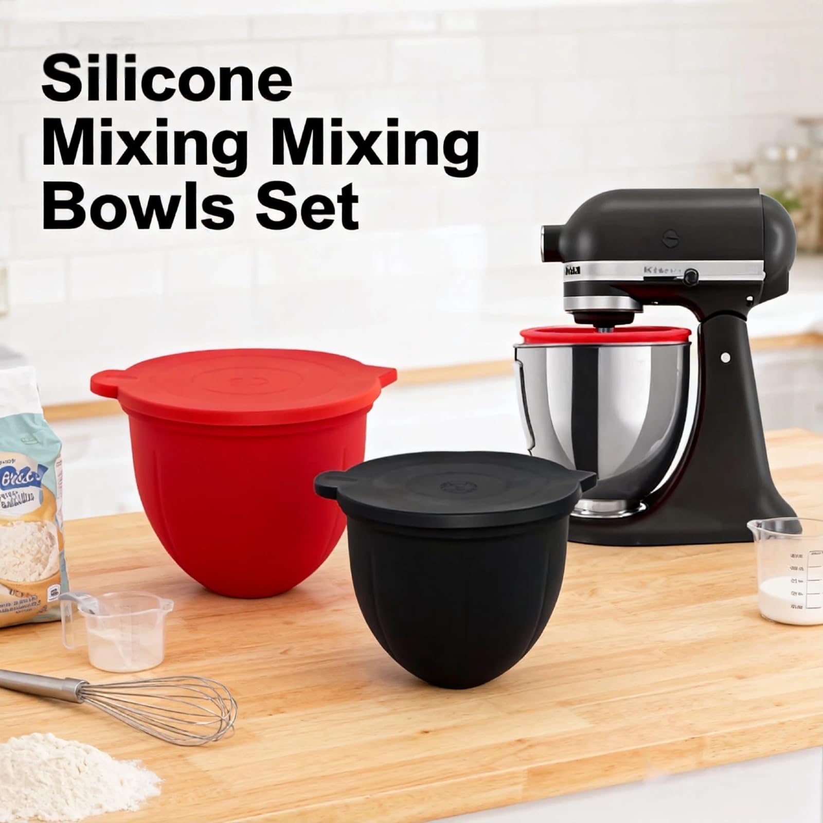 TATREBCRE tapas herméticas de silicona para batidora 5qt, sellado seguro y práctico.