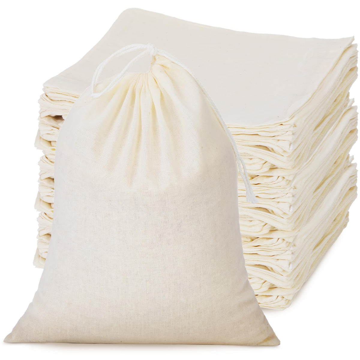 Bolsas muslin Tatuo con cordón para cierre seguro.