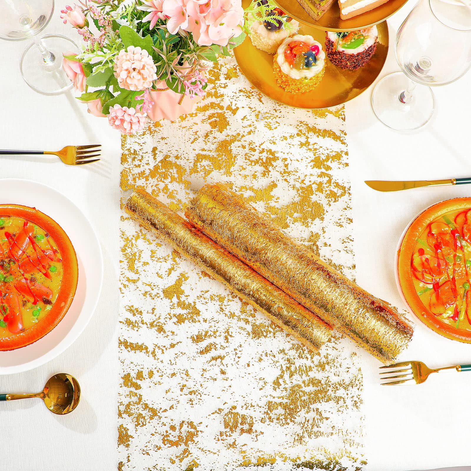 Brillo delicado de malla dorada Tatuo ideal para cumpleaños.