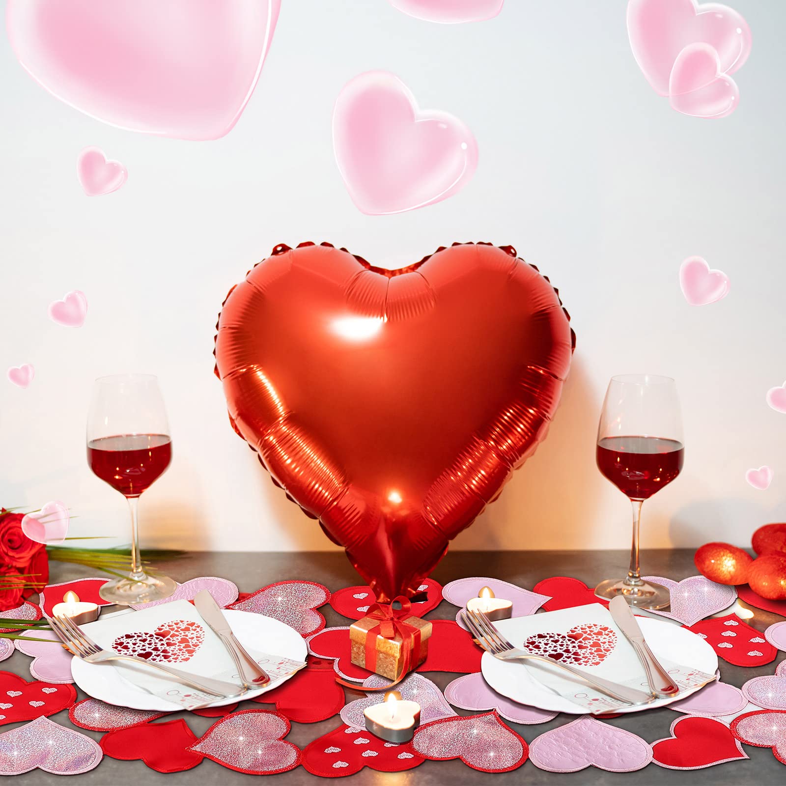 Tatuo diseño en rojo y rosa, romántico para mesas.