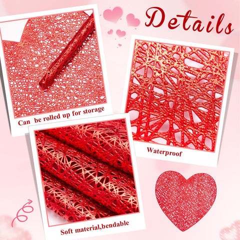 Manteles de PVC con forma de corazón, protección para la mesa