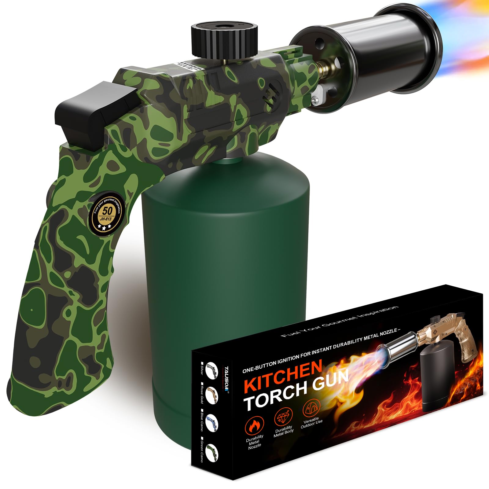 TAUSOM soplete de propano con agarre ergonómico para comodidad prolongada.