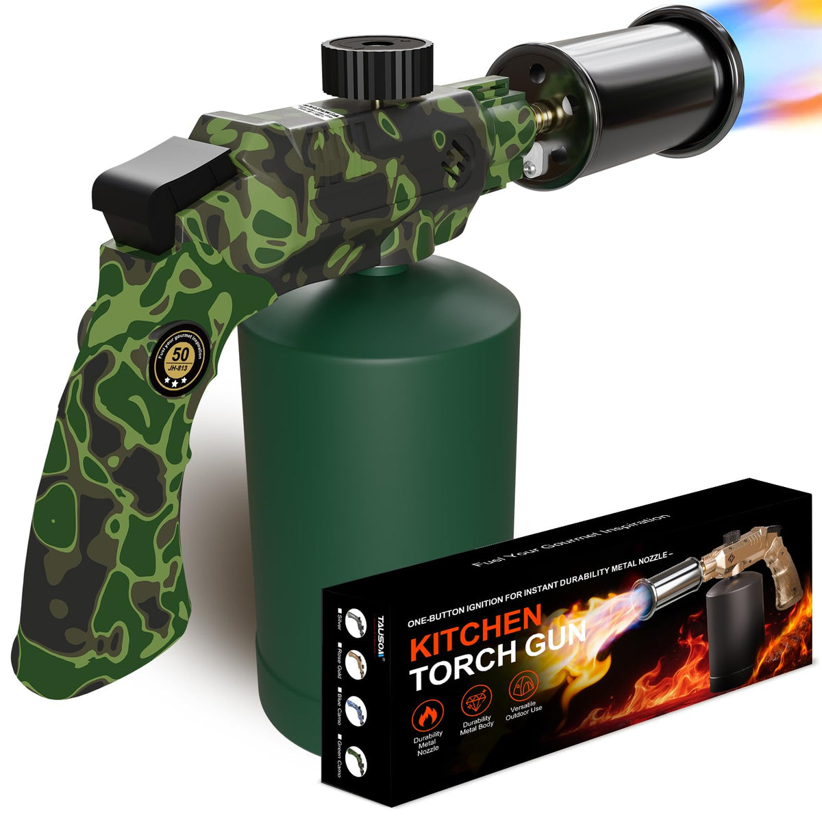 TAUSOM soplete de propano con agarre ergonómico para comodidad prolongada.