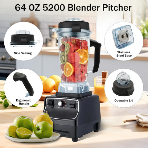 Tauuio Vitamix 64oz jarra, base de acero inoxidable para mayor durabilidad.