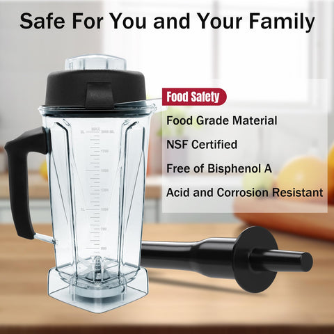 Tauuio Vitamix 64oz jarra, manija ergonómica para un manejo cómodo.
