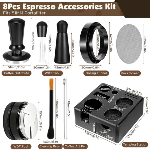 Tawd distribuidor espresso, cama uniforme y sin grumos.
