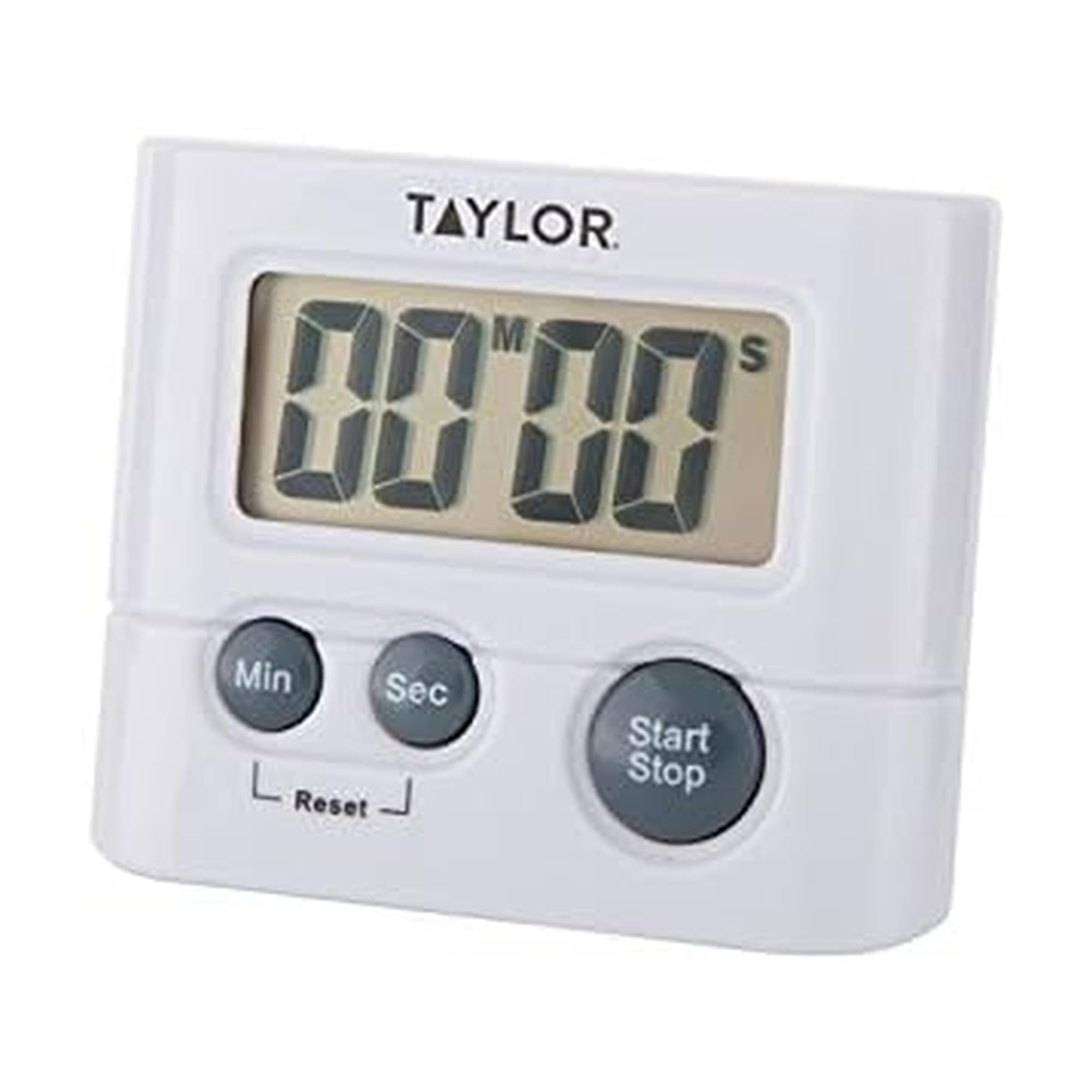 Taylor cronómetro digital 99:59 para cocina, lectura clara y alertas audibles.