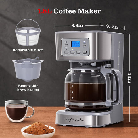 Taylor Swoden cafetera acabado gris acero inoxidable
