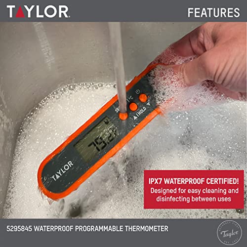 Taylor termómetro impermeable IPX7, fácil limpieza bajo agua corriente.