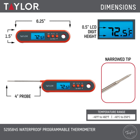 Taylor termómetro para horno, lectura rápida y fiable durante la cocción.