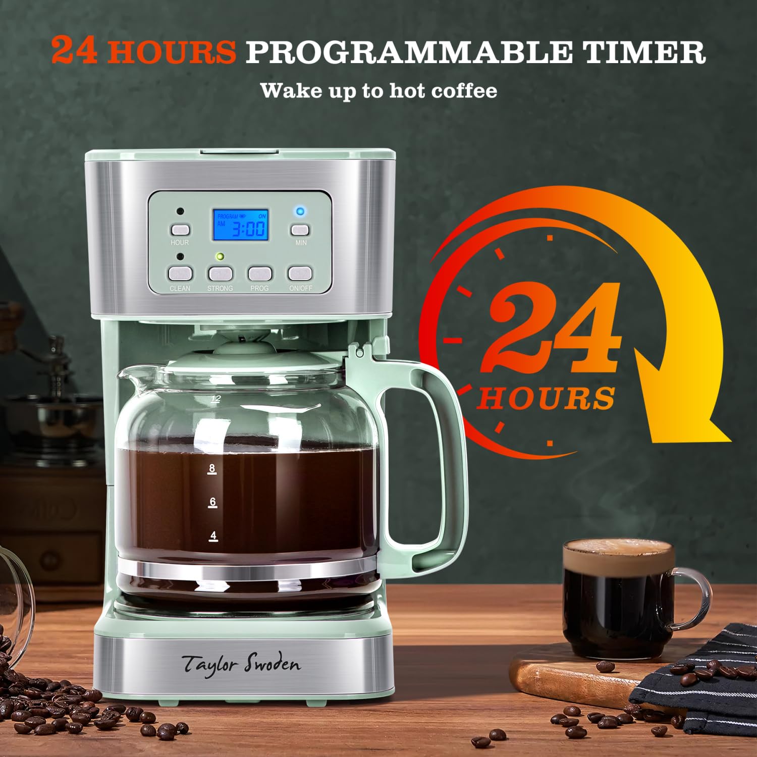 Taylor Swoden cafetera con pantalla de cristal líquido para programar