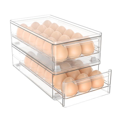 Tayuoo caja de huevos 18, vista frontal clara para gestión de existencias en refrigerador