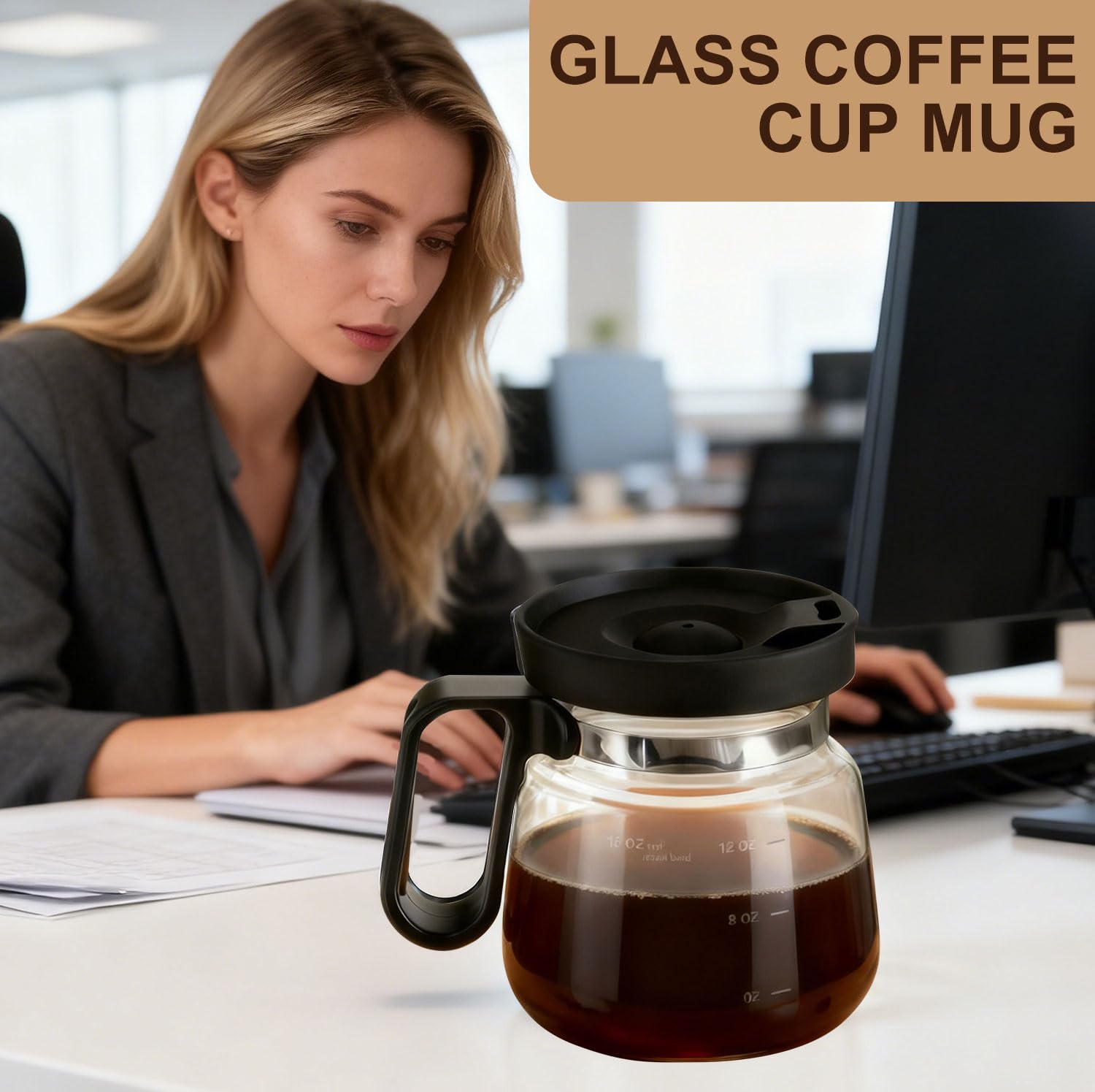 Fácil limpieza de la taza cafetera de vidrio.
