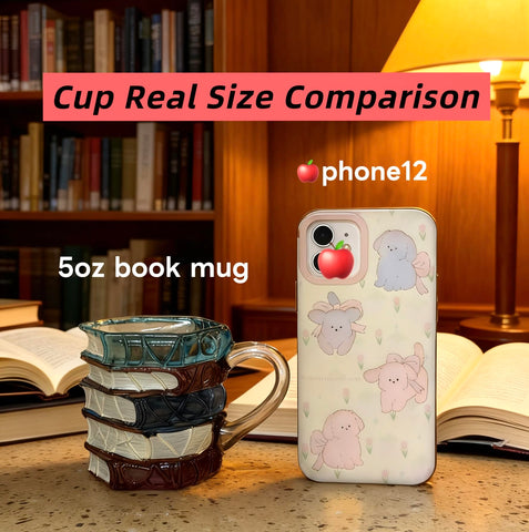Taza libro 3D pintada como regalo para lectores, diseño único