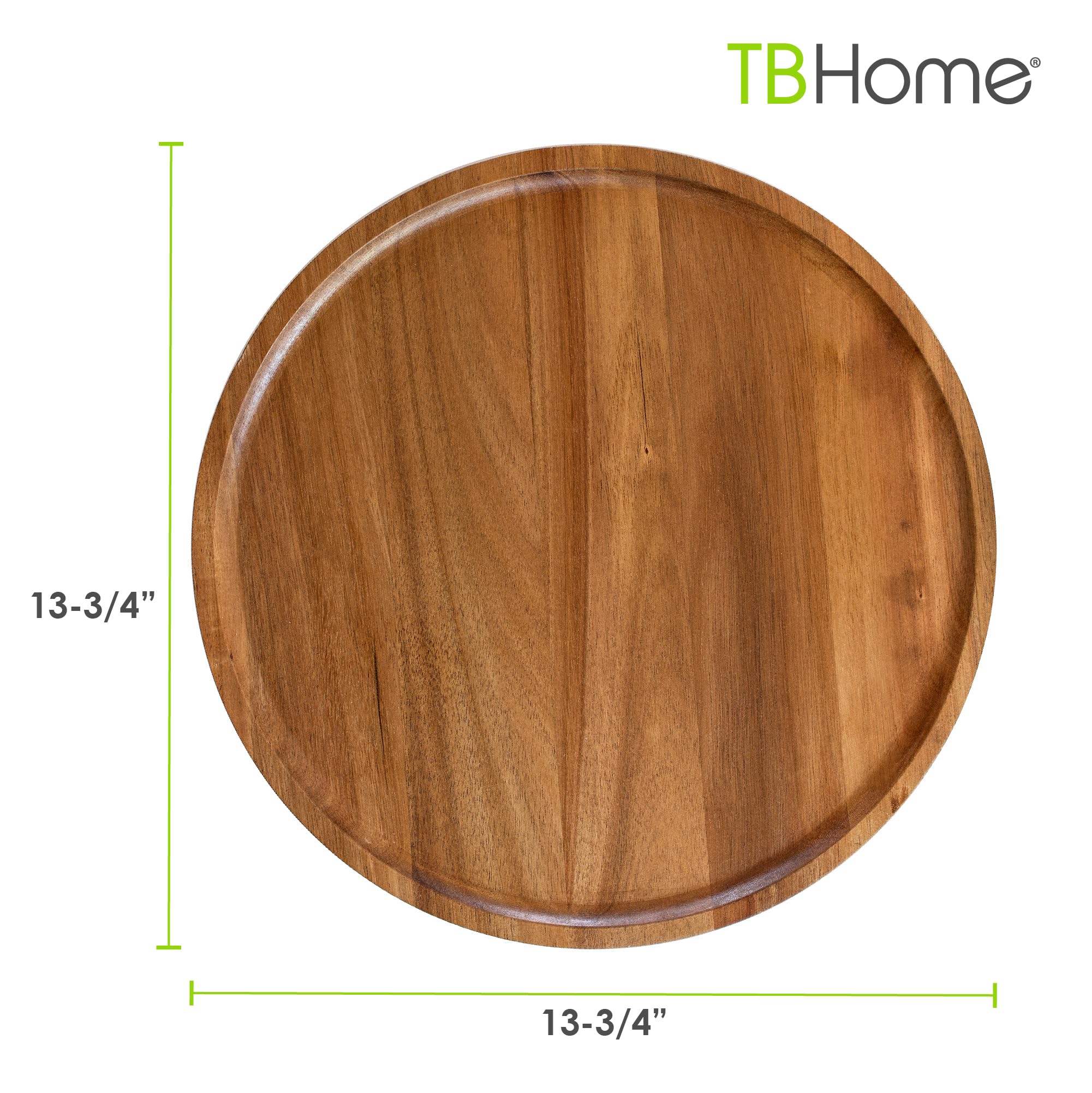 TB Home Lazy Susan de acacia, limpieza rápida con paño suave.