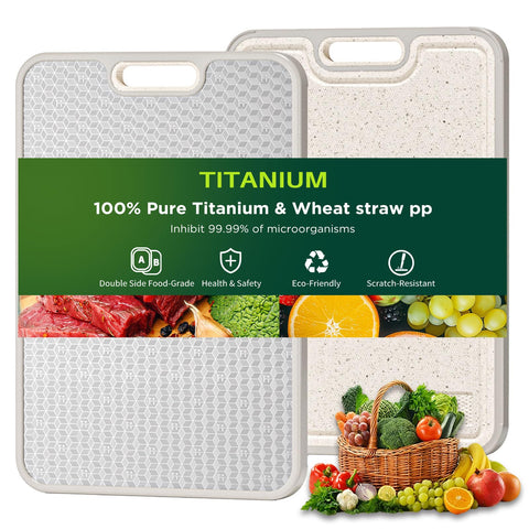 Tabla de corte TBFWiCO de titanio dos caras para carnes y verduras.