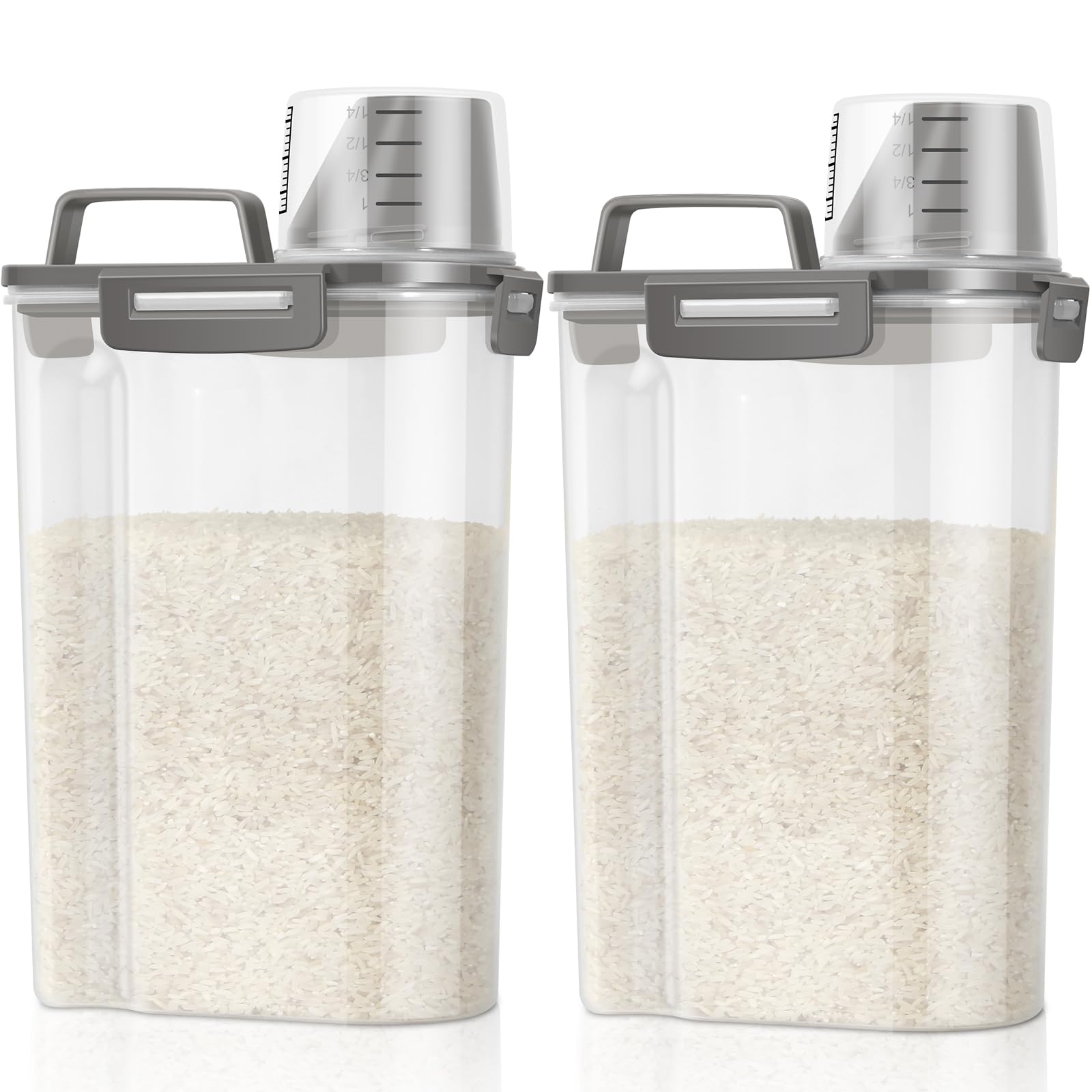TBMax contenedor arroz 5l 2 piezas para despensa facilita organizar y ver rápidamente el contenido