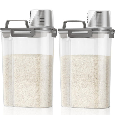 TBMax contenedor arroz 5l 2 piezas para despensa facilita organizar y ver rápidamente el contenido