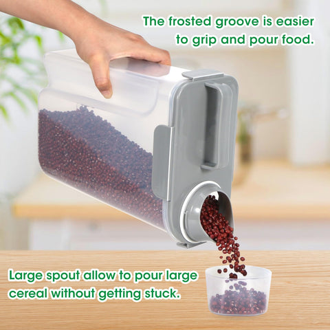 TBMax contenedor cereal con vertedor facilita verter sin derramar.