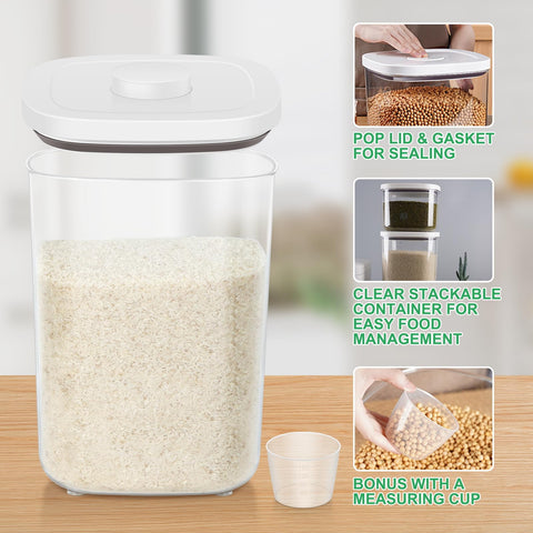 TBMax contenedor para harina de 10.56 qt con tapa hermética y diseño práctico para medir.