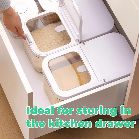 TBMax contenedor harina compacto, ideal para cajones estrechos y organización.
