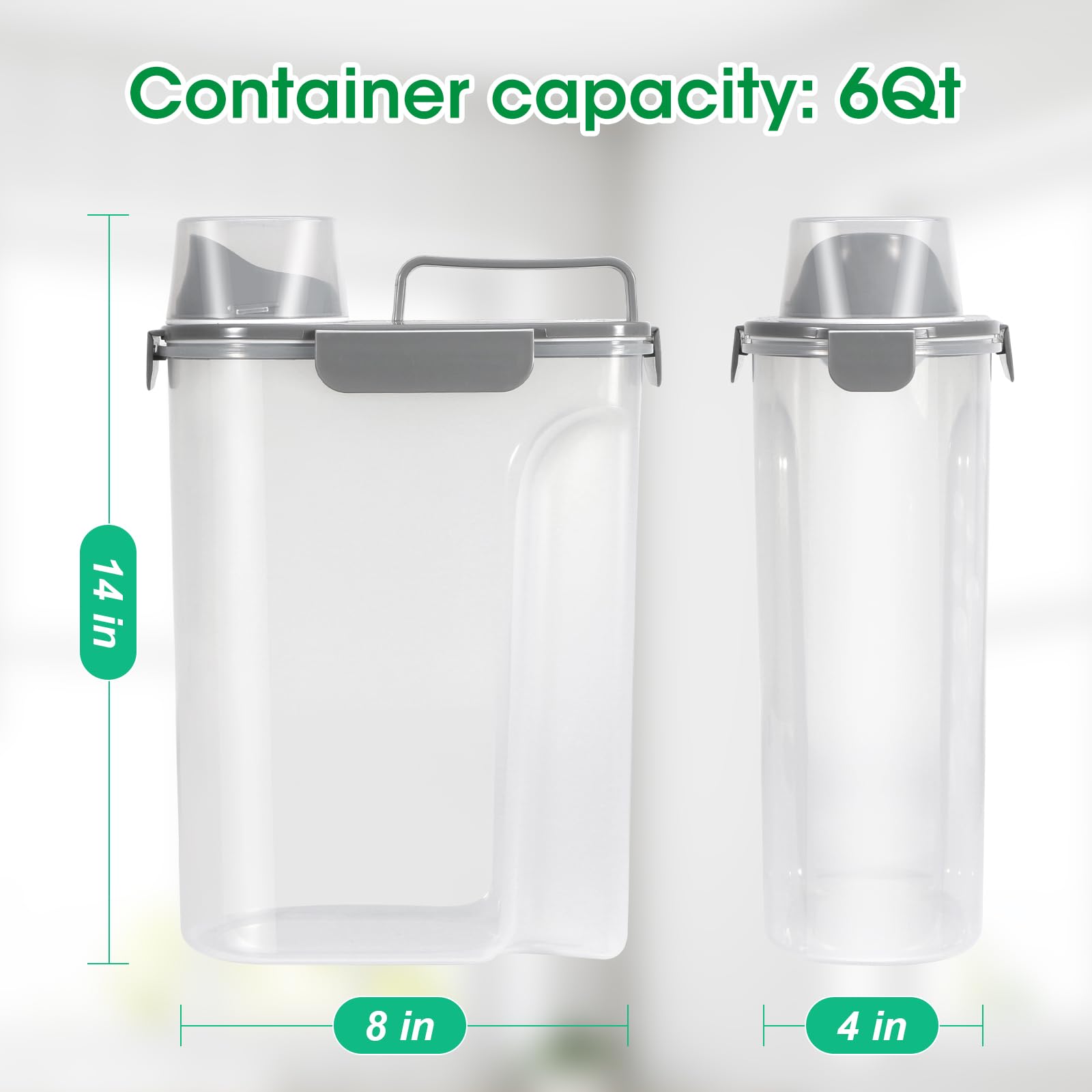 TBMax contenedor incluye taza medidora para medir porciones con precisión.
