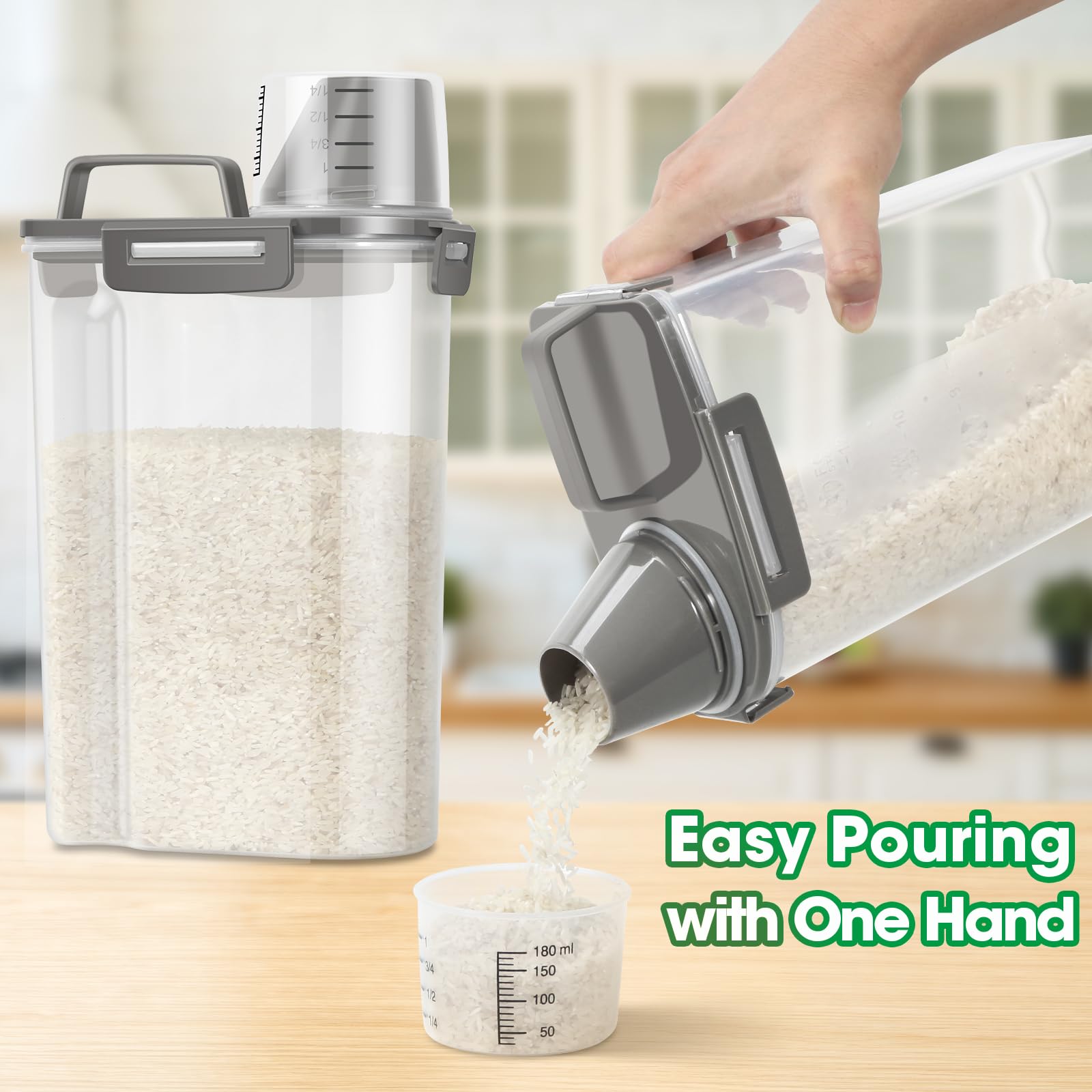 TBMax dispensador alimentos cereal ergonomico facilita verter porciones con comodidad