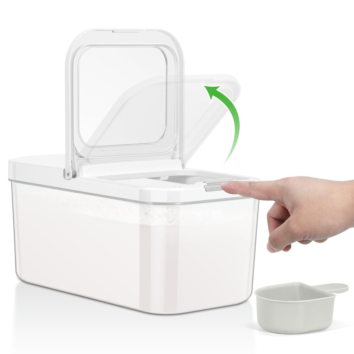 TBMAXS contenedor almacenamiento arroz 6-5qt, tapa que se voltea para verter fácilmente