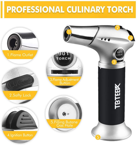 TBTeek soplete con control de llama ajustable para caramelizar o soldar.