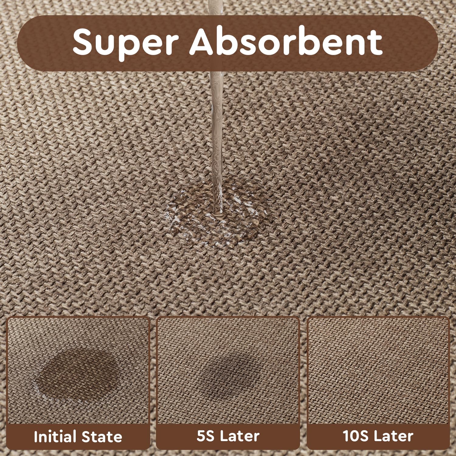 tchdio alfombra cocina lavable tono topo, limpieza fácil