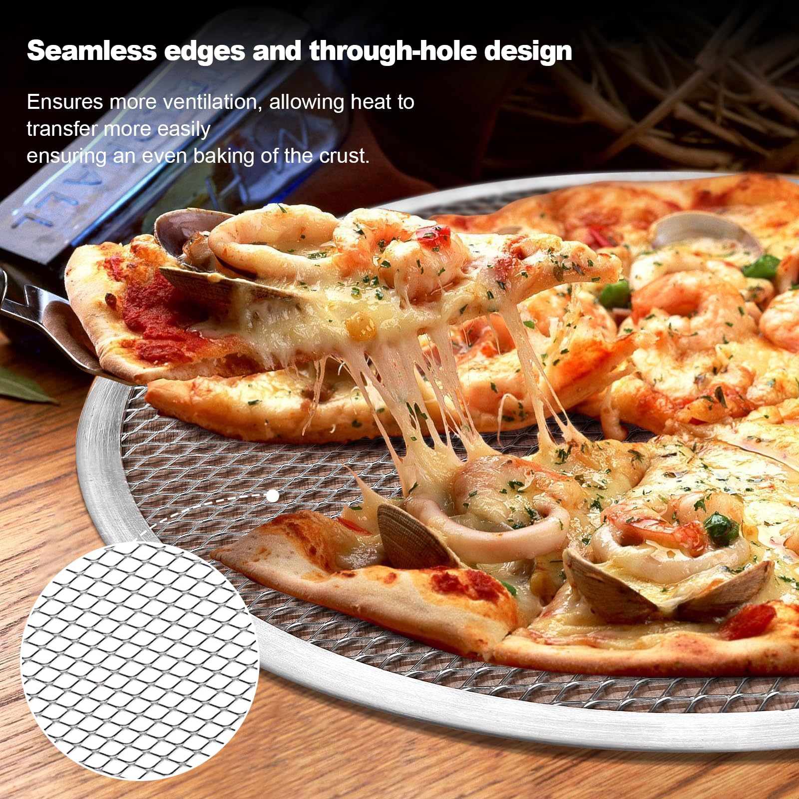 Pan para pizza tchrules antiadherente de 12 pulgadas para hornear