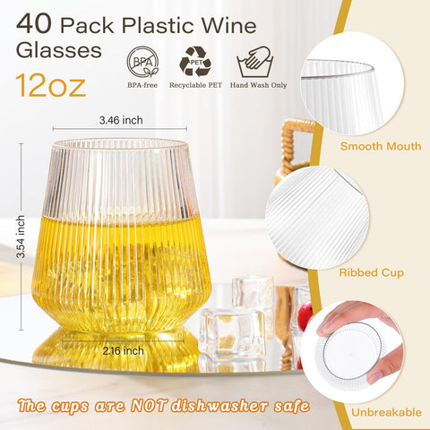 Vasos desechables tchrules para exteriores, ligeros y transparentes, perfectos para picnics