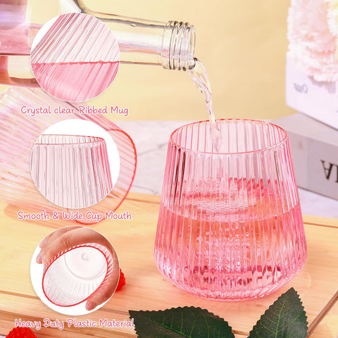 Vaso exterior de plástico rosa 14oz de tchrules, duradero para eventos al aire libre.