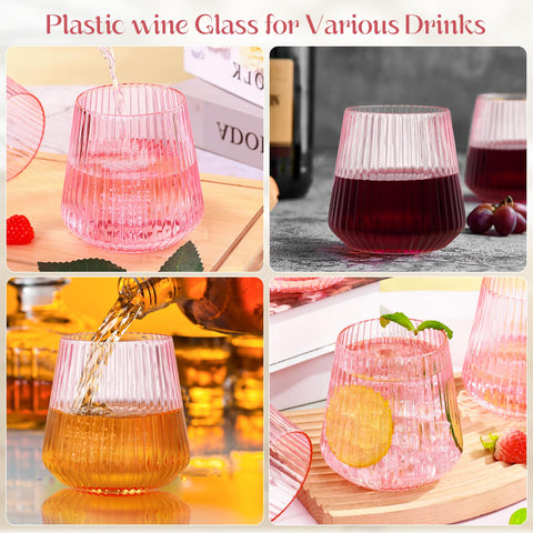 Vaso para fiestas rosa 14oz, plástico seguro y apto para uso diario.