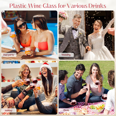 Vaso de cóctel plástico tchrules rosa 14oz, ideal para bar de mimosas.