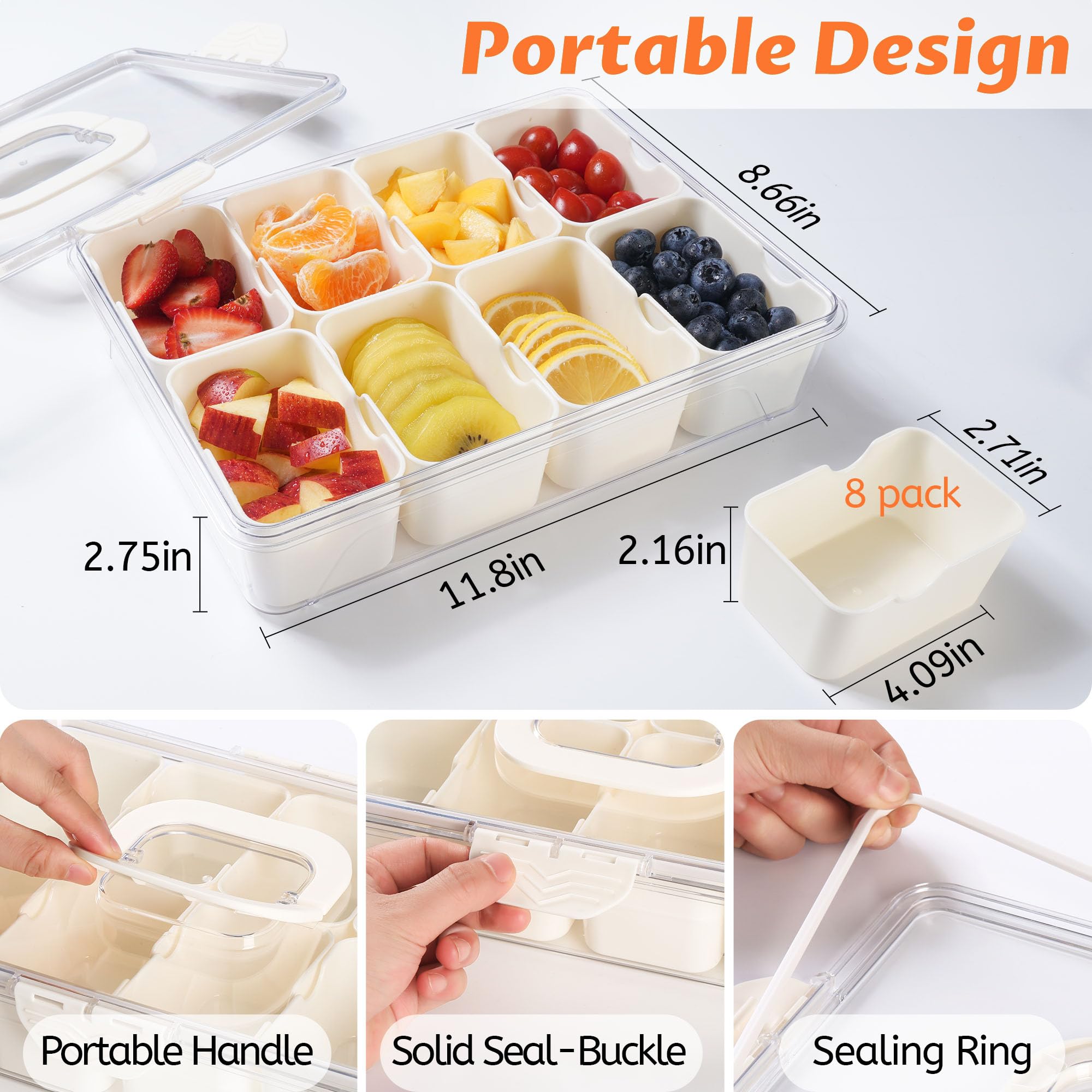 Caja Snackle de TCHZA con ocho compartimentos removibles.