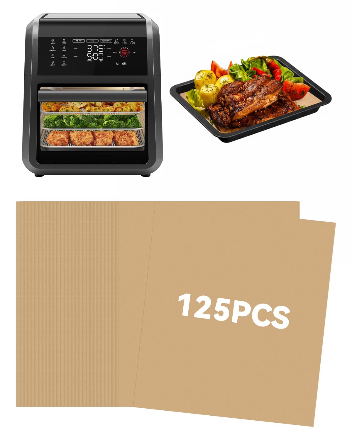 Papel pergamino TCSNOE para Chefman 12Qt, facilita la cocción sin manchas.