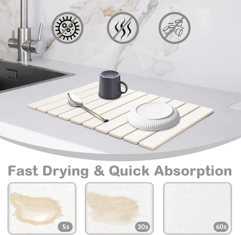 tdcokhe Alfombrilla piedra grande plegable, almacenamiento compacto en cocinas pequeñas.