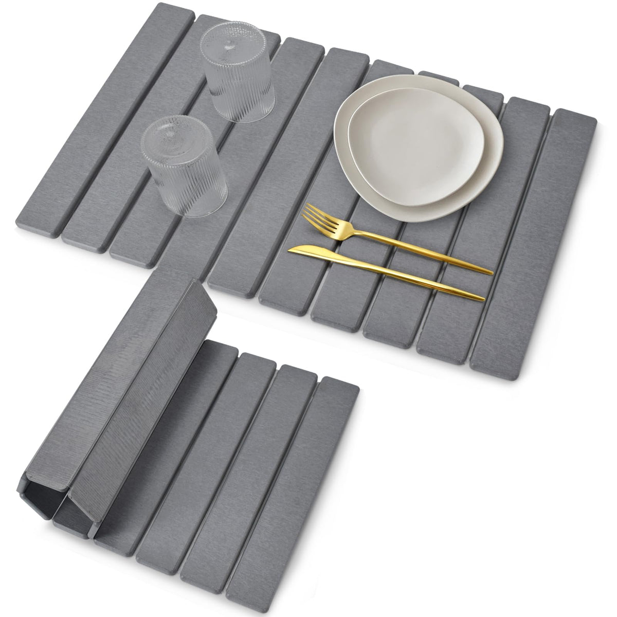 tdcokhe esterilla secado de platos de piedra gris absorbe humedad y seca rápido