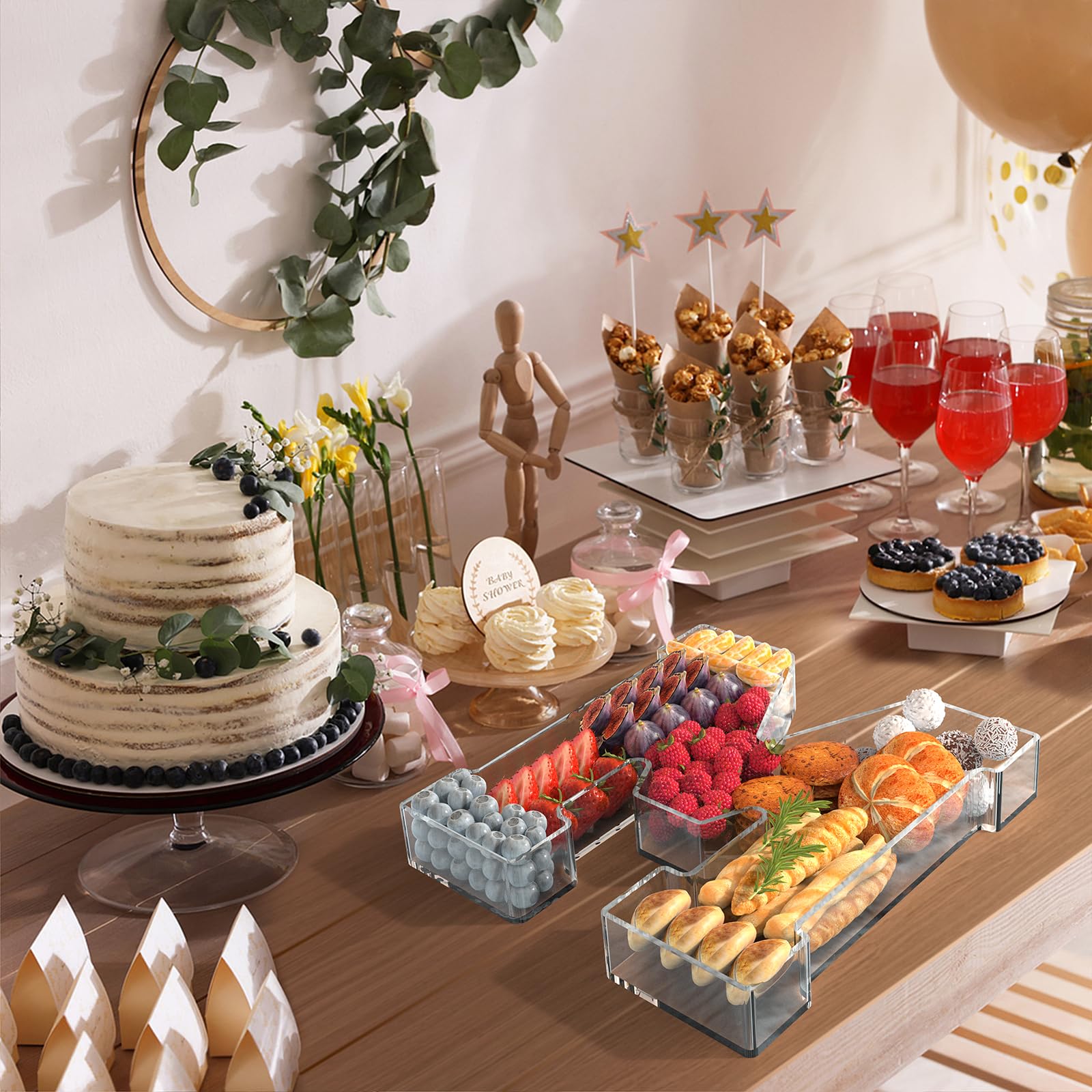 Tdsuco charcuterie dulces y frutas, ideal para presentar snacks en fiestas.